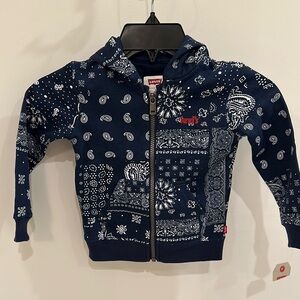 Levi's Kids Navy Blue Bandana Hoodie